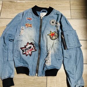 Denim Jacket with Patches